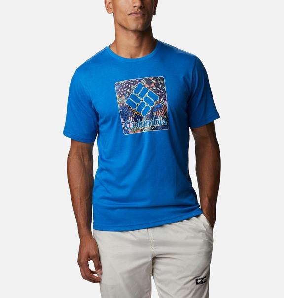 Columbia Sun Trek T-Shirt Blue For Men's NZ46873 New Zealand